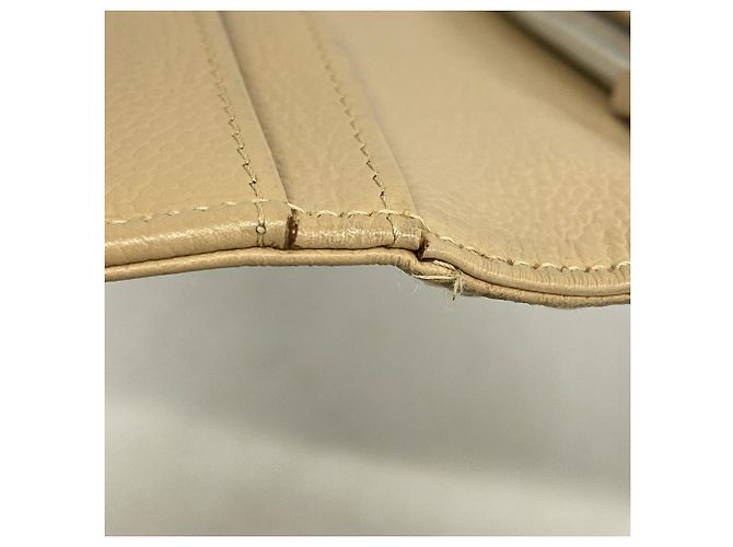 Cartera larga Chanel de piel de becerro granulada beige - vista 7