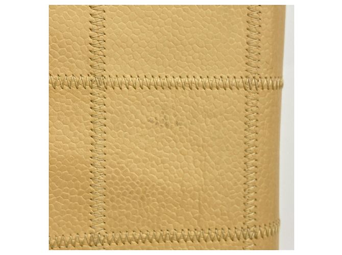 Cartera larga Chanel de piel de becerro granulada beige - vista 8