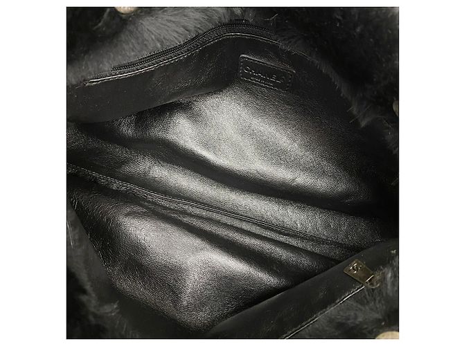 Bolsa de ombro de pele Chanel preta - vista 4