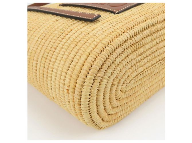 Sac Tote Loewe en raphia et cuir - vue 6