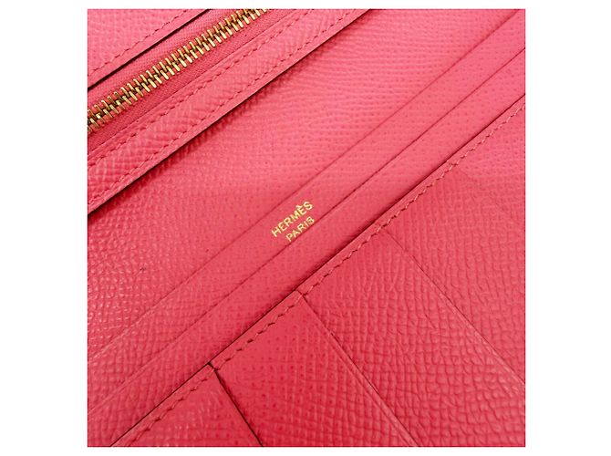 Hermès Hermes Bearn Soufflet Epsom Geldbörse in Rose Azalee - Ansicht 10