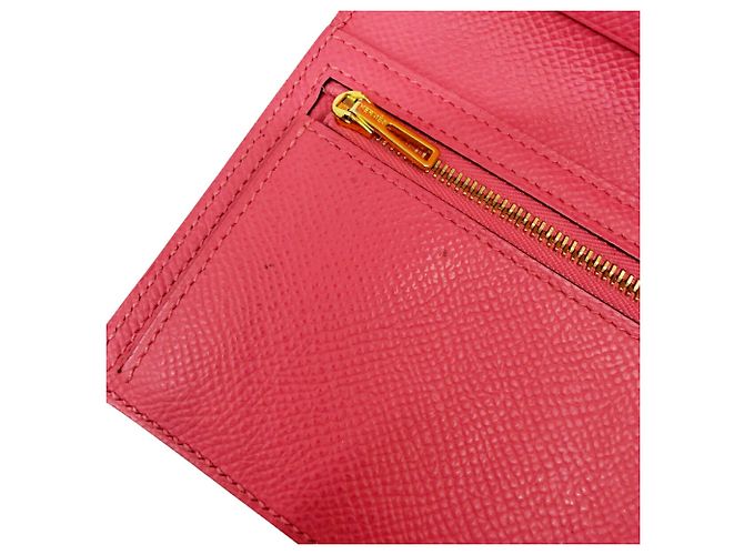 Hermès Hermes Bearn Soufflet Epsom Geldbörse in Rose Azalee - Ansicht 11