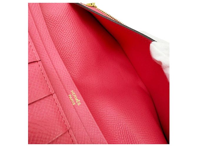 Hermès Hermes Bearn Soufflet Epsom Geldbörse in Rose Azalee - Ansicht 14