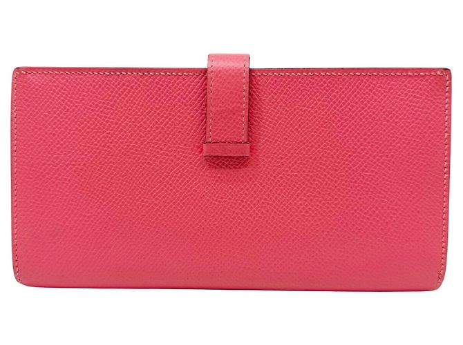 Hermès Hermes Bearn Soufflet Epsom Geldbörse in Rose Azalee - Ansicht 2