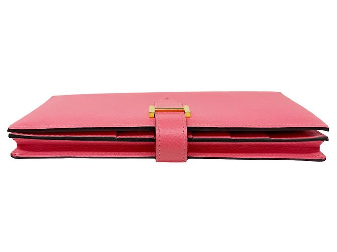 Hermès Hermes Bearn Soufflet Epsom Geldbörse in Rose Azalee - Ansicht 5