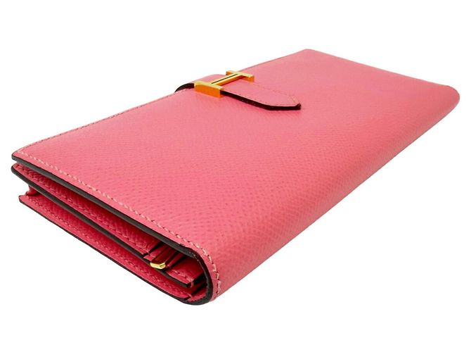 Hermès Hermes Bearn Soufflet Epsom Geldbörse in Rose Azalee - Ansicht 6