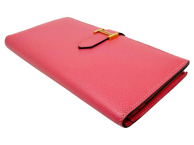 Hermès Hermes Bearn Soufflet Epsom Geldbörse in Rose Azalee - Ansicht 7
