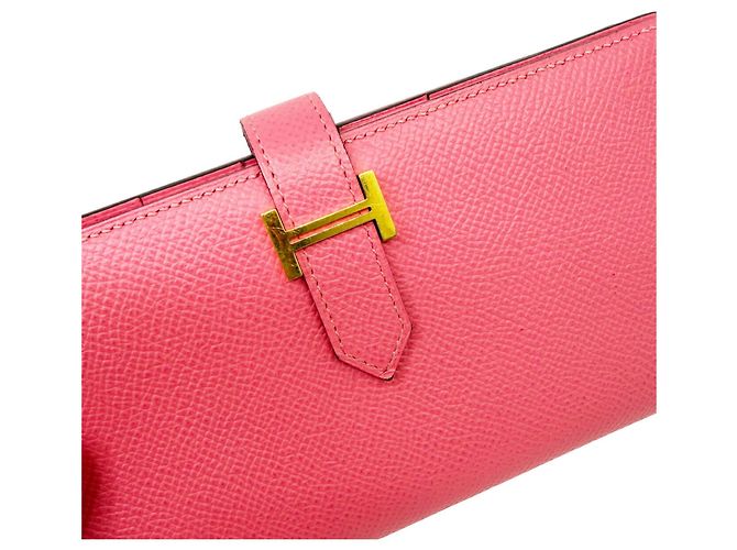 Hermès Hermes Bearn Soufflet Epsom Geldbörse in Rose Azalee - Ansicht 8