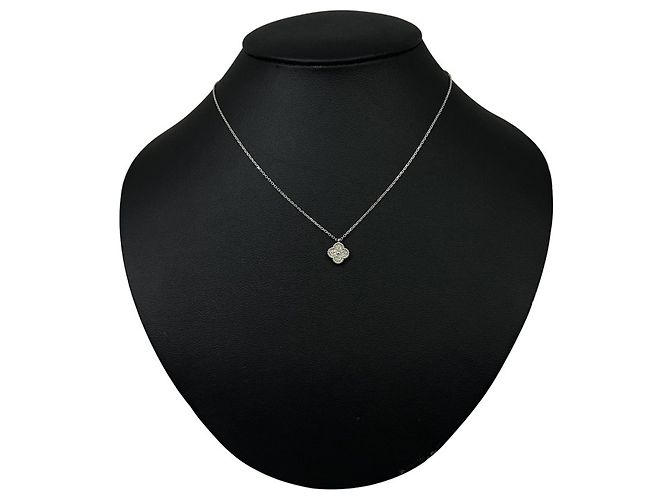 Collana Pendente Sweet Alhambra Van Cleef & Arpels in Oro Bianco con Diamanti - vista 5