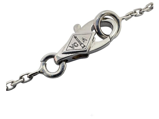 Collana Pendente Sweet Alhambra Van Cleef & Arpels in Oro Bianco con Diamanti - vista 7