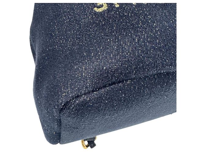Zaino Chanel in tela blu navy - vista 6