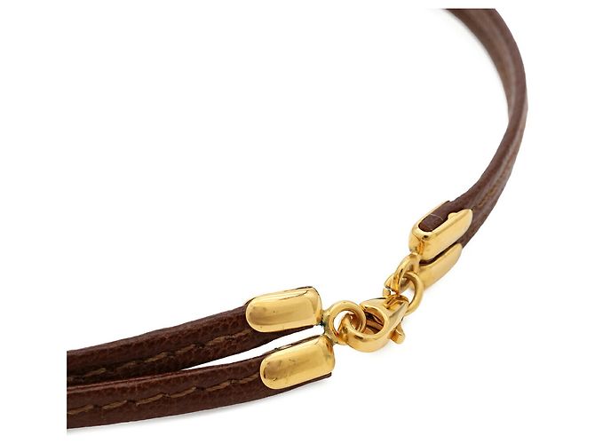 Hermès Hermes Choker-Halskette aus braunem Leder - Ansicht 7