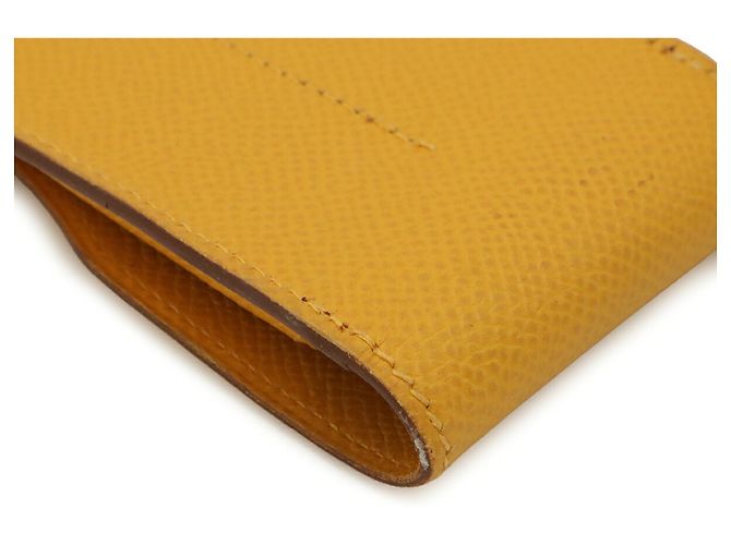 Hermès Étui à stylo HERMES Medor en cuir Courchevel jaune - vue 4