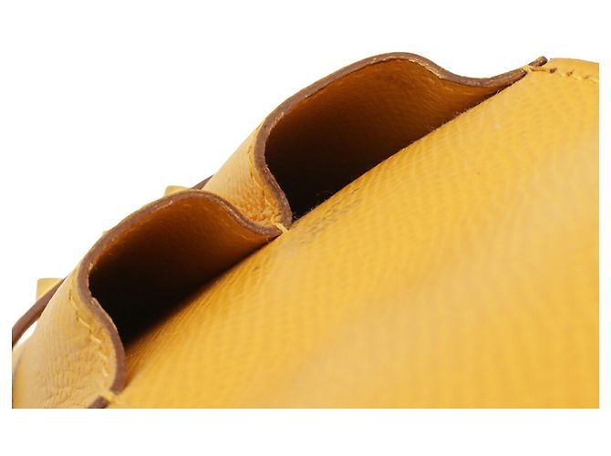 Hermès Étui à stylo HERMES Medor en cuir Courchevel jaune - vue 8