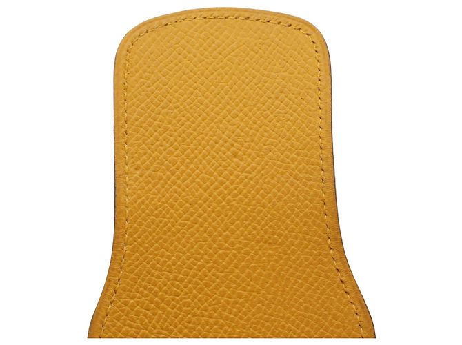 Hermès Étui à stylo HERMES Medor en cuir Courchevel jaune - vue 9