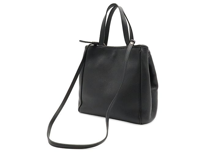 Céline Celine Small Fold Cabas Tote Bag in Black Leather - view 3