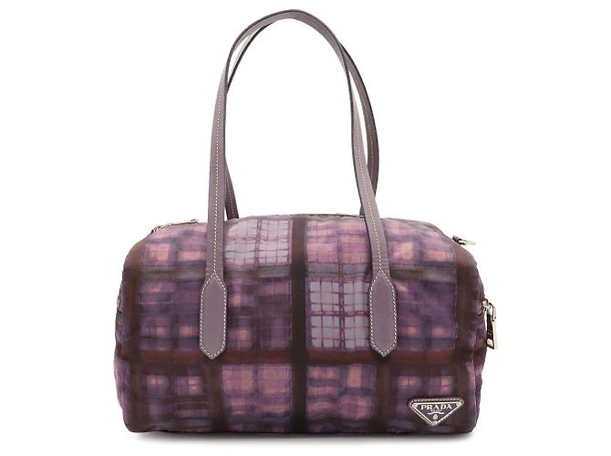 Borsa a tracolla Prada con motivo Triangle Check - vista 2