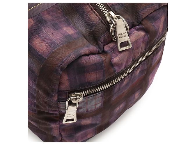 Borsa a tracolla Prada con motivo Triangle Check - vista 5