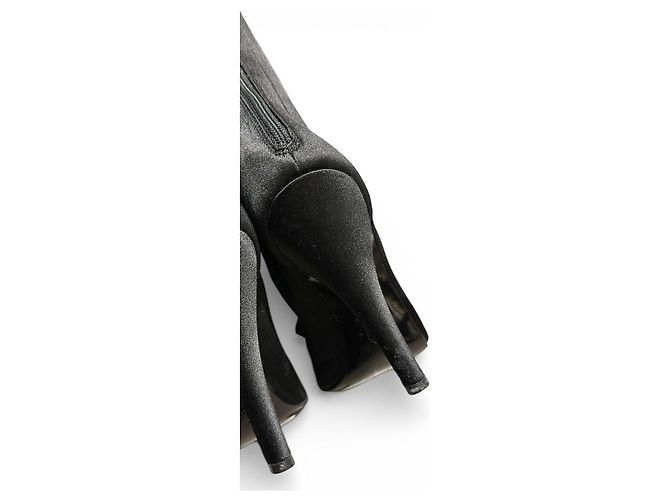 Botines Chanel 09P Raso Negro Lazos CC EU 38 - vista 8