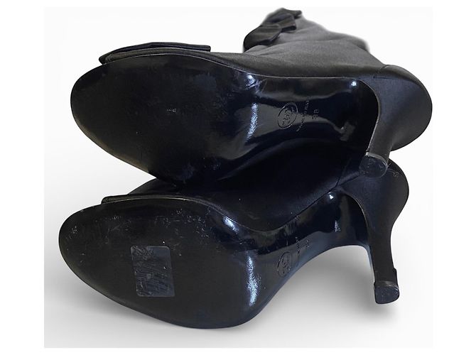 Botines Chanel 09P Raso Negro Lazos CC EU 38 - vista 9