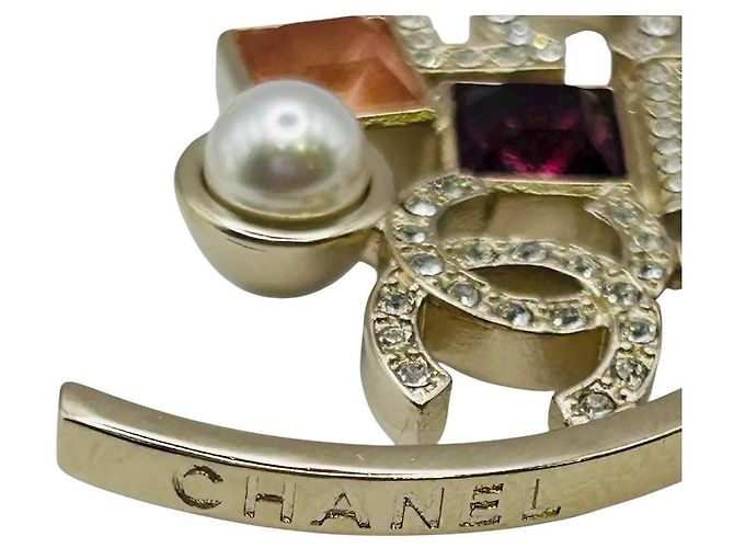Chanel N 5 Timeless Große Creolen-Ohrringe Multicolor Gold - Ansicht 6