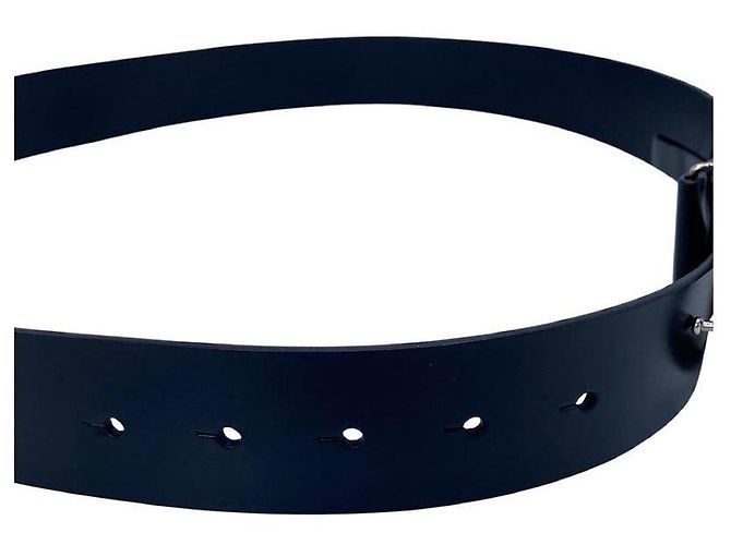 Chanel Oval CC Leather Belt in Black and Silver - view 7