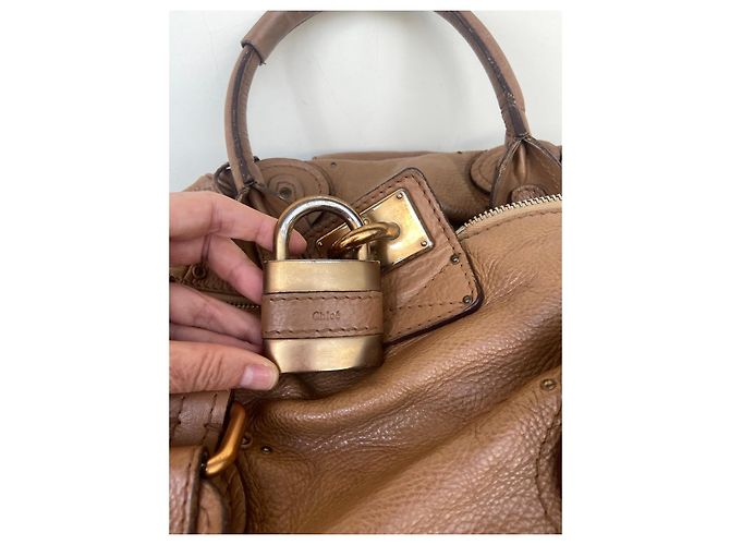 Borsa a mano Chloé Paddington in pelle marrone - vista 3