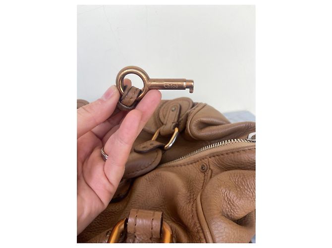 Borsa a mano Chloé Paddington in pelle marrone - vista 4