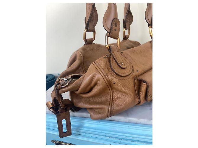 Borsa a mano Chloé Paddington in pelle marrone - vista 5