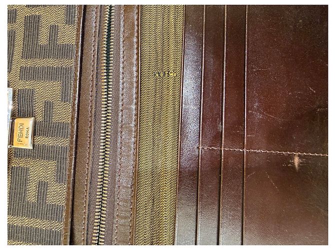 Fendi Baguette Continental Zucca Embossed Leather - view 6