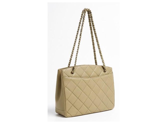 Timeless Borsa Tote Chanel Classica Intramontabile Beige Pelle d'Agnello - vista 2