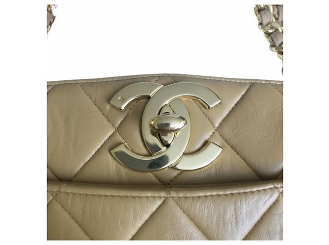 Timeless Borsa Tote Chanel Classica Intramontabile Beige Pelle d'Agnello - vista 4