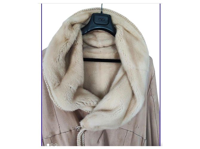 Autre Marque Abrigo largo de piel de oveja beige - vista 5