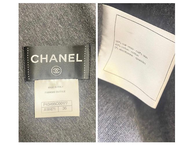 Chanel 12P gesteppte Leder-Bikerjacke - Dunkelblau Petrol FR 36 - Ansicht 11