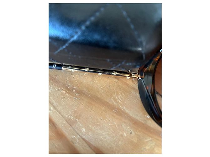 Occhiali da sole Chanel tartarugati e oro - vista 5