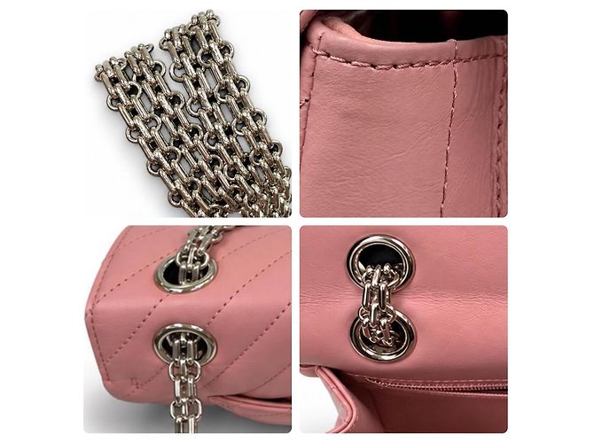 Timeless Chanel 2.55 Reissue Mini Flap de piel de becerro chevron rosa - vista 10