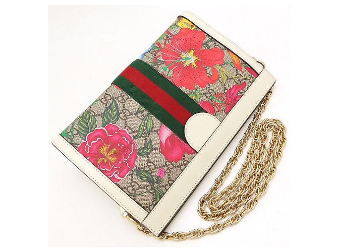 Borsa a tracolla piccola con catena Gucci GG Flora Ophidia - vista 5
