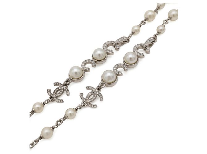 Collana lunga Chanel Coco Mark in perle finte - vista 4