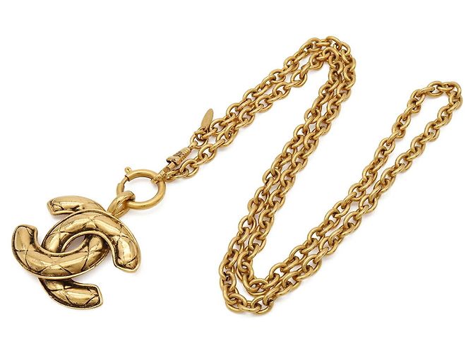 Colar de corrente Chanel Coco Mark Matelassé - vista 3
