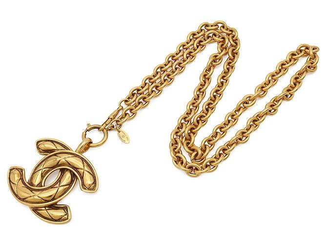 Colar de corrente Chanel Coco Mark Matelassé - vista 3