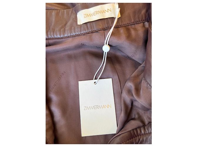 Zimmermann Pantalones Resistance de cuero marrón - vista 9