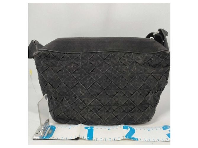 Borsa a tracolla Bottega Veneta in tela nera - vista 2