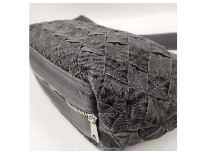 Borsa a tracolla Bottega Veneta in tela nera - vista 4