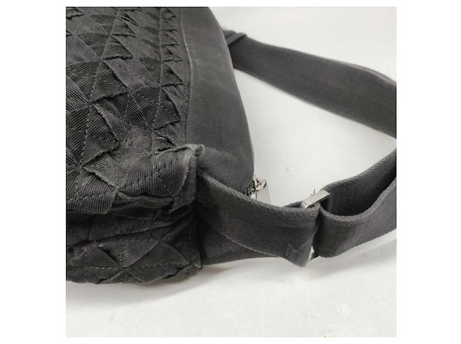 Borsa a tracolla Bottega Veneta in tela nera - vista 5