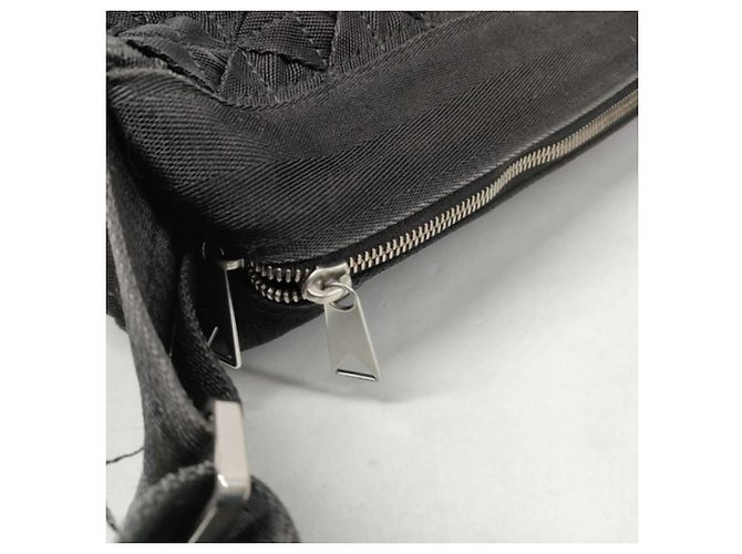 Borsa a tracolla Bottega Veneta in tela nera - vista 6