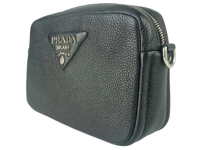 Bolsa de ombro Prada em couro preto - vista 3