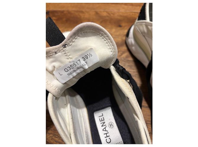 Zapatillas Chanel CC Logo de piel y ante - vista 3