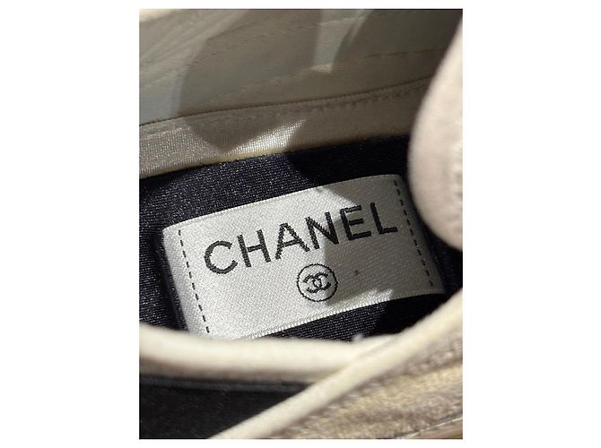 Zapatillas Chanel CC Logo de piel y ante - vista 4