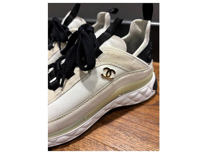 Zapatillas Chanel CC Logo de piel y ante - vista 8