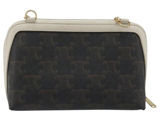 Céline Celine Triomphe Chain Clutch mit Rundum-Reißverschluss aus beschichtetem Canvas - Ansicht 2
